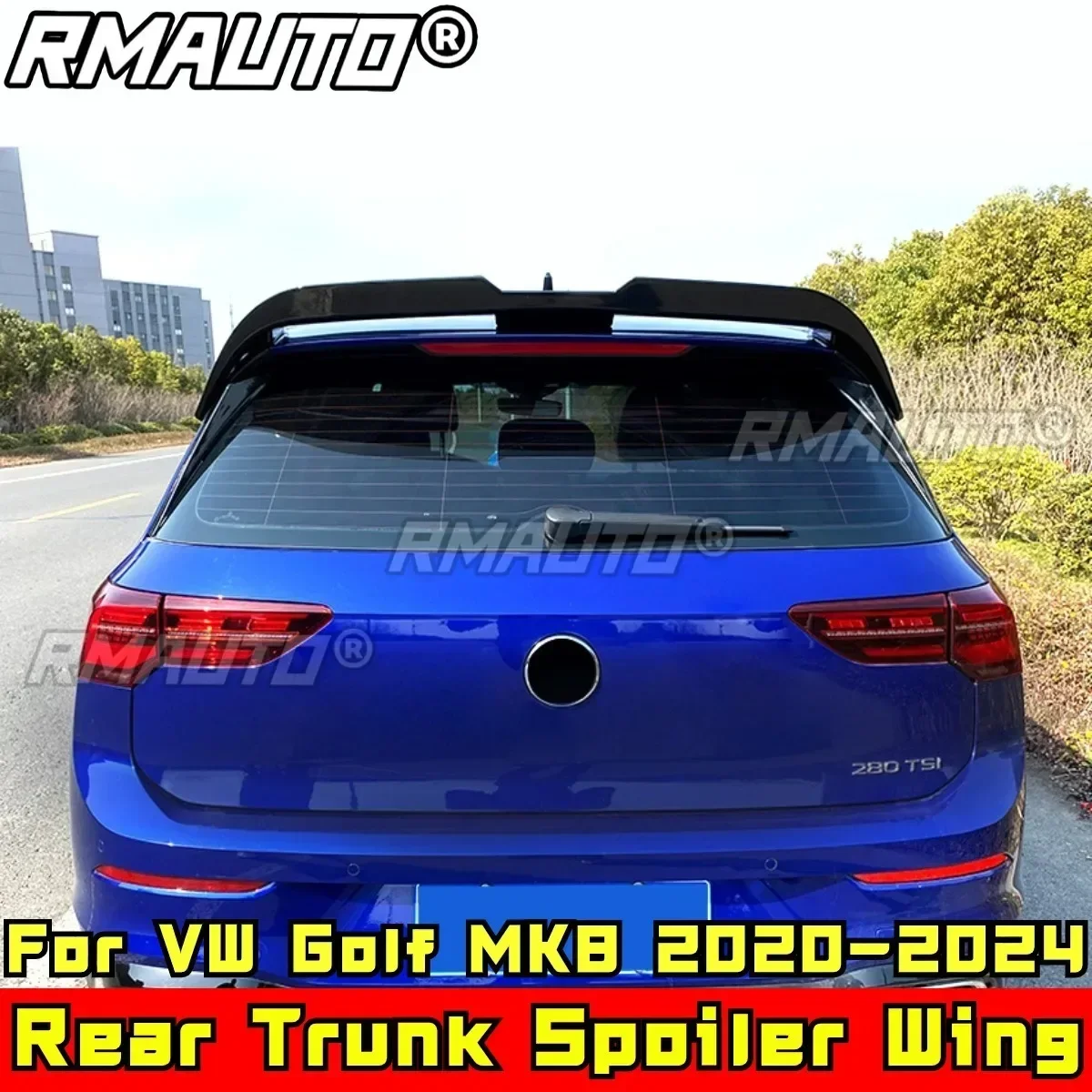 Golf MK8 Body Kit Rear Trunk Wing Glossy Black Sport Style Roof Spoiler Wing For VW Golf MK8 2020-2024 Car Accessories