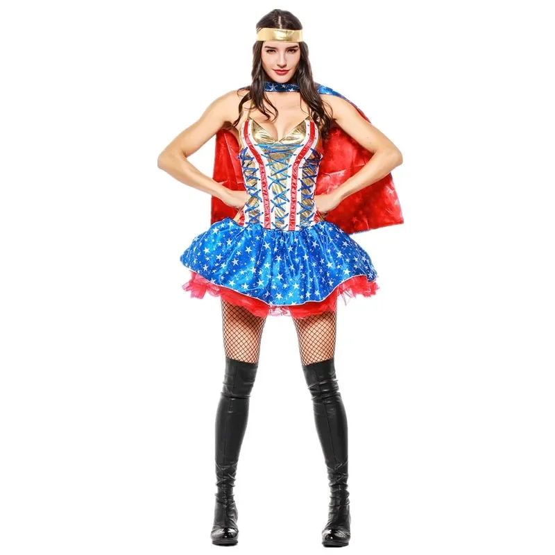 

Sexy Adult Roma Supergirl Costume Halloween Hen party Super Women Cosplay Fancy Dress