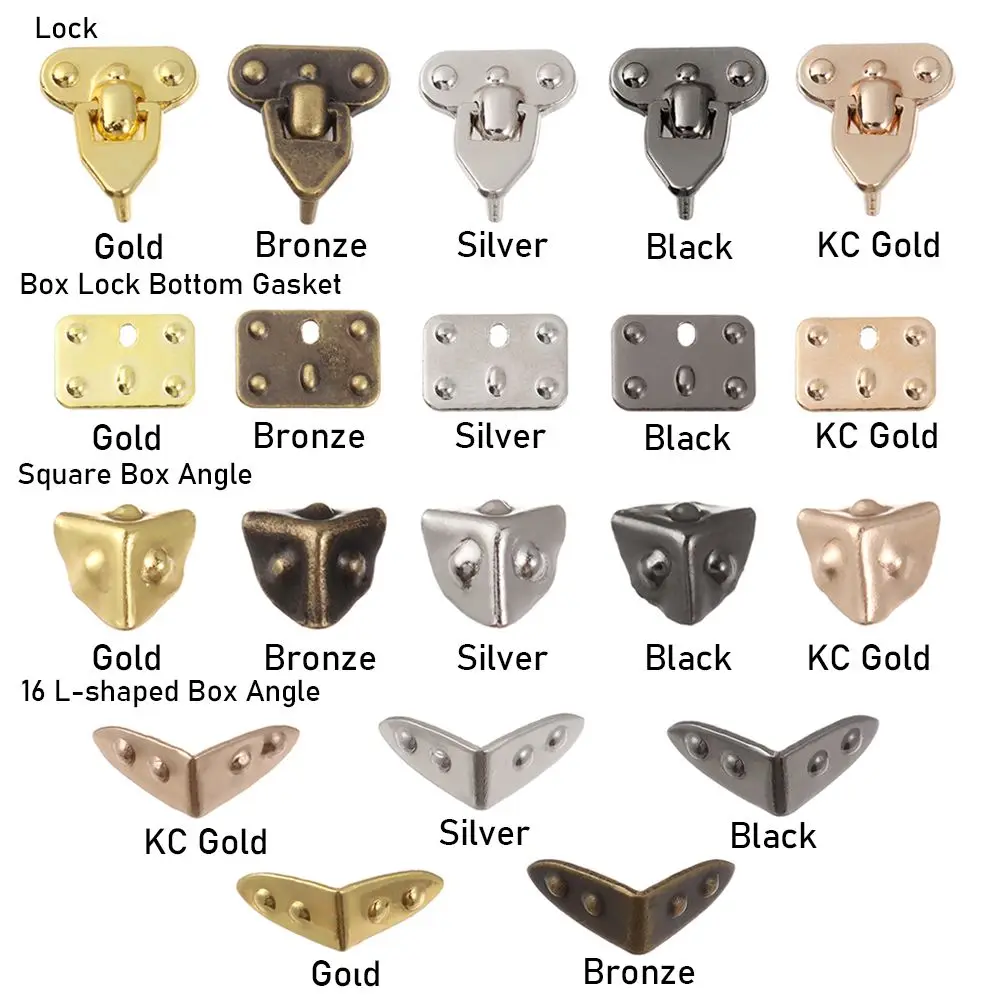 4 個 5 色荷物アクセサリー DIY マニュアルミニメタルクラフトケースコーナープロテクタートランクロックバッグパーツ