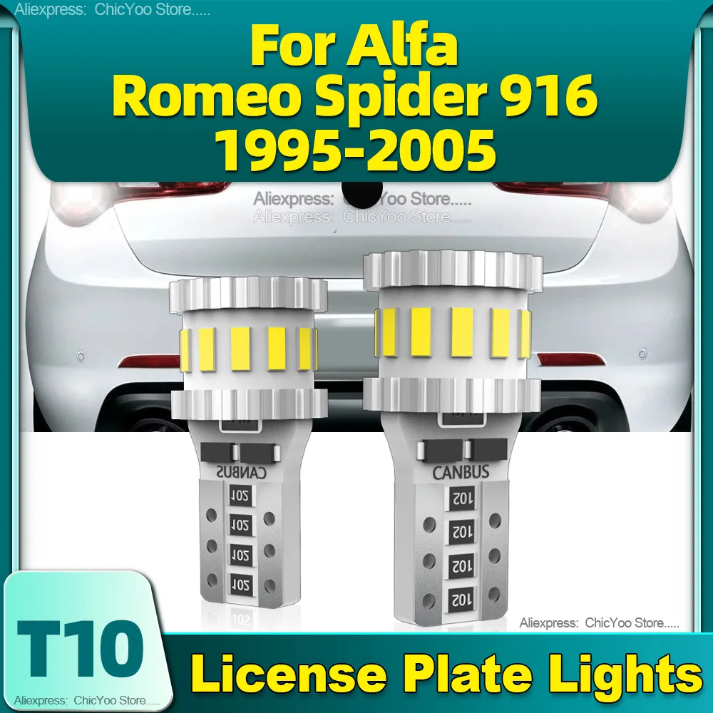 

W5W T10 Led Bulbs Canbus 18SMD 6000K License Plate Light For Alfa Romeo Spider 916 1995 96 97 98 1999 2000 2001 2002 2003 042005