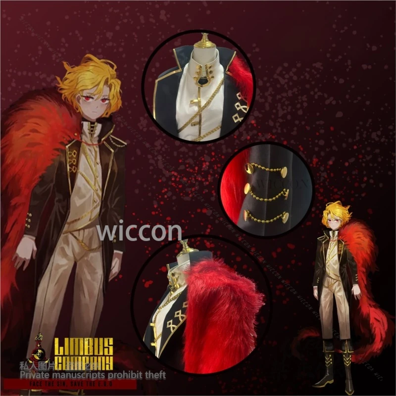 Limbus Company Don Kichxote Sancho, костюм унисекс, парик, спойлер, наряд для косплея, одежда, пальто, костюм, платье на Хэллоуин, по индивидуальному заказу