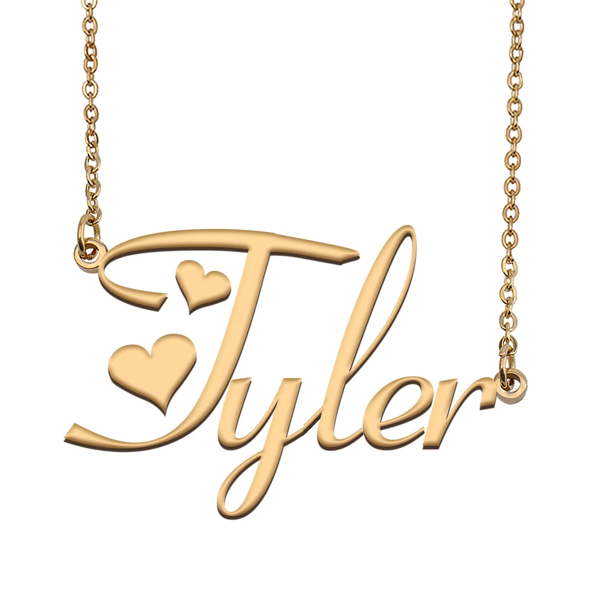 

Tyler Name Necklace for Women Personalized Stainless Steel Jewelry Alphabet Letters Pendant Girls Mom Gift