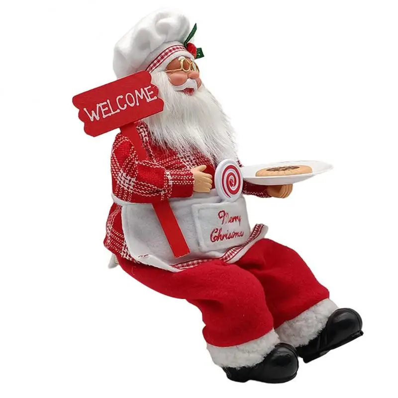 Feliz Navidad muñeco de Papá Noel decoración de escritorio decorativo de pie figura de Papá Noel portátil muñeco de Papá Noel adorno de estatuilla