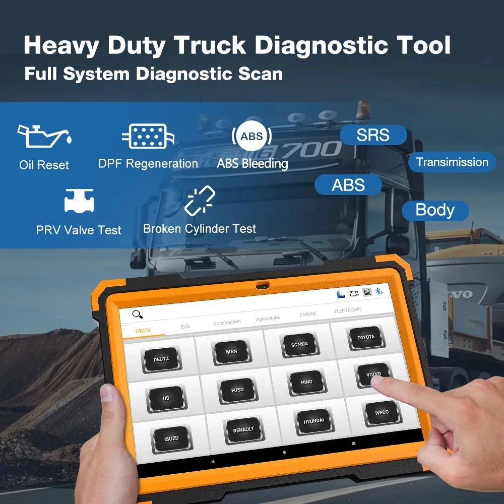 NEXPEAK K2 Heavy Truck Diagnostic Scanner Tool OBD2 VCI Full System Diagnostic Device For Truck Tractor DPF Cluster Calibration