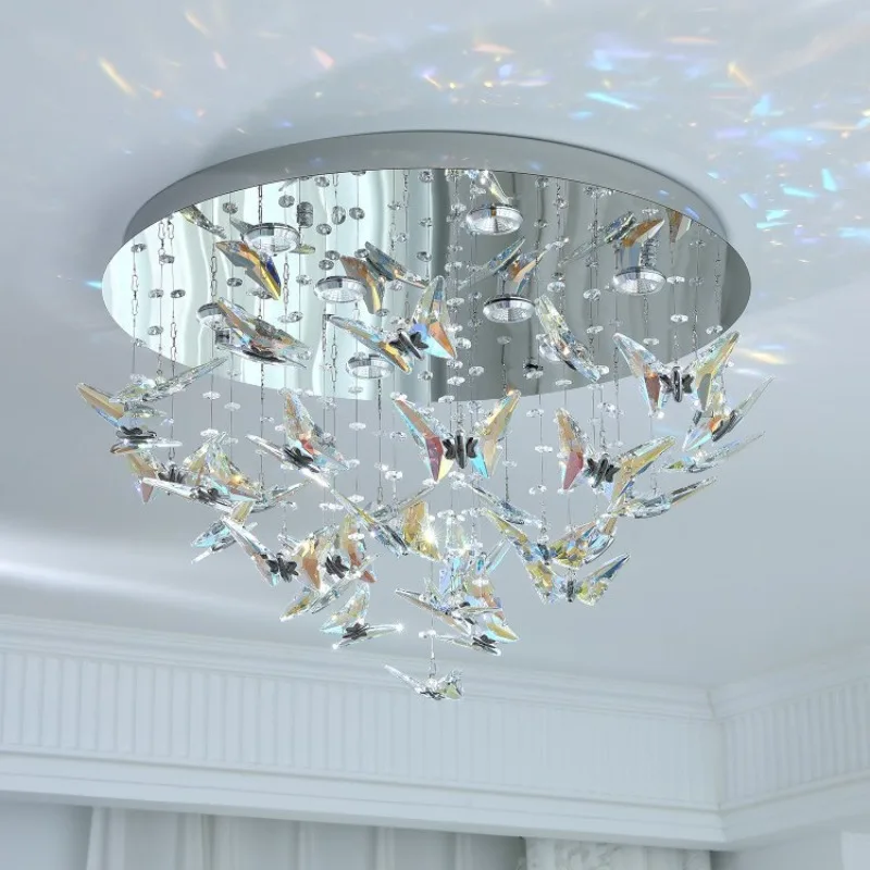 

Italian crystal ceiling lamp bedroom room designer light luxury living room