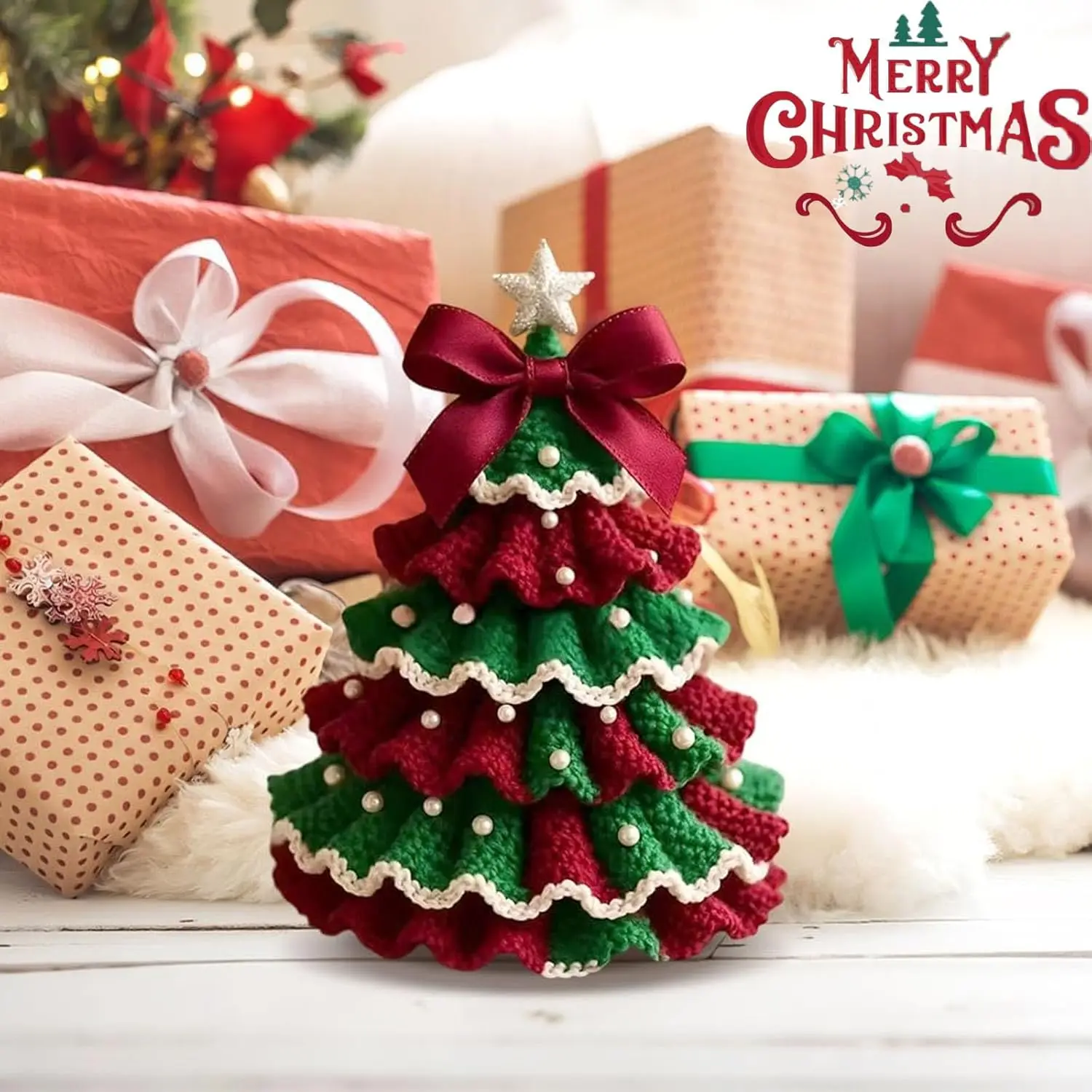 

DIY Crochet Christmas Tree Kit for Beginners, Handmade Crochet Christmas Tree Kits - Easy Crochet Kit with Simple Instruction Ma
