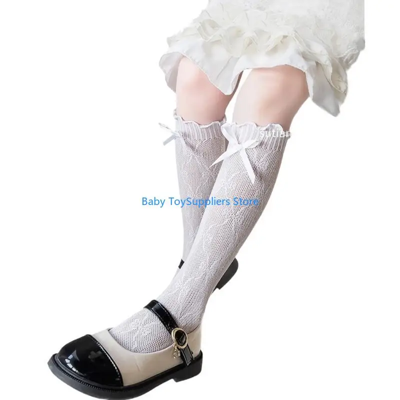 

R1WF Princess Socks Soft & Breathable Nylon Middle Tube Socks for Infant Girls 3-10T