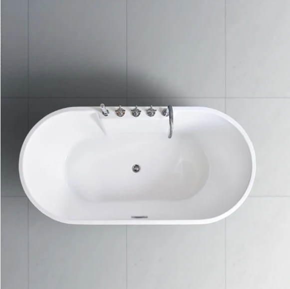 Free oval bathtub home adult toilet European small apartment tub tub acrylic couple