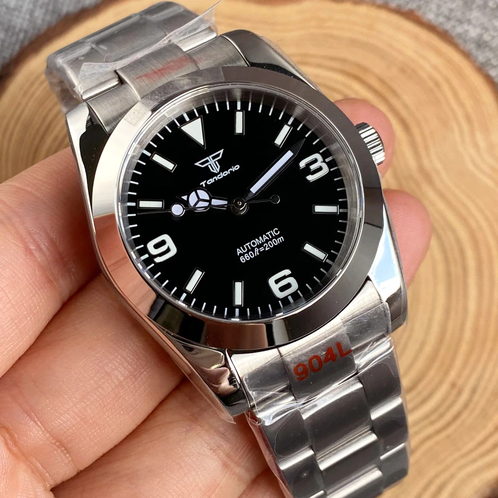 36mm 39mm Polish Bezel Automatic Watch Men S NH35A Movt Steel Band 904L Tandorio Brand 100m Waterproof Sapphrie Glass Rejor