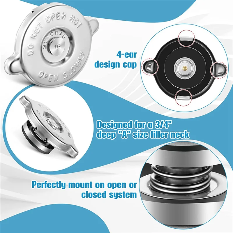 16 PSI Radiator Cap Cover Assembly, Compatible with 10230, Holding Auto Engine Coolant, for Vehicle Specific