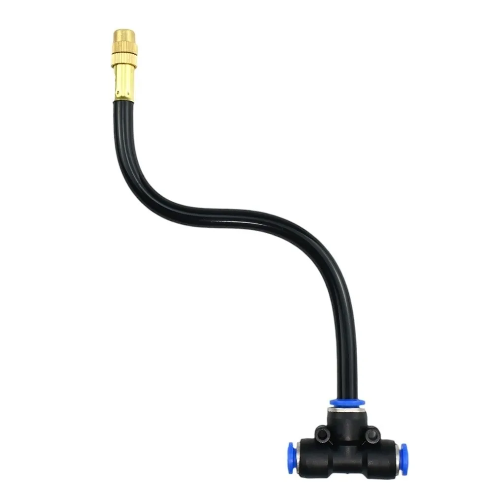 5Pcs Adjustable 360° Free-bend Misting Nozzles with Tee Joint Quick Connect Misting Cooling System Anti-Rust Large Area Coverage