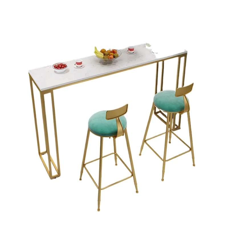 

Nordic small apartment marble bar counter, living room simple high table, milk tea shop, dessert shop, bar table and chairs