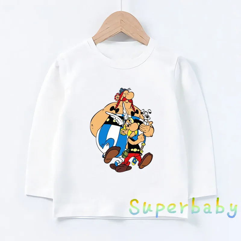 

Hot Sale The Adventures of Asterix And Obelix Print Cute Kids T-Shirts Girls Clothes Baby Boys Long Sleeve T shirt Children Tops