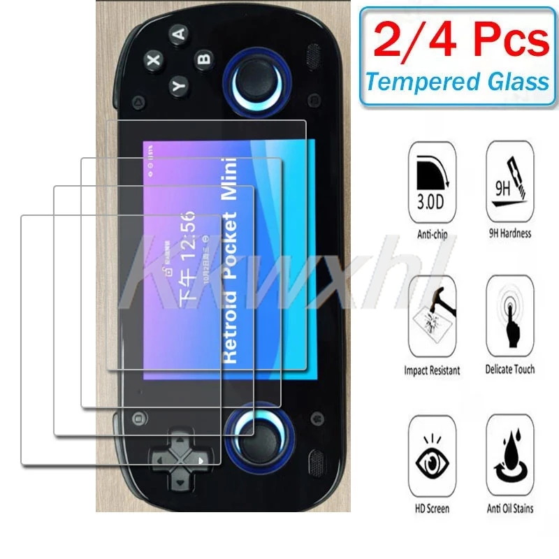 2-4PCS 9H HD Tempered Glass For Retroid Pocket Mini  3.7”Retro Game Console ON PocketMini RPMINI  Screen Protector Cover Film
