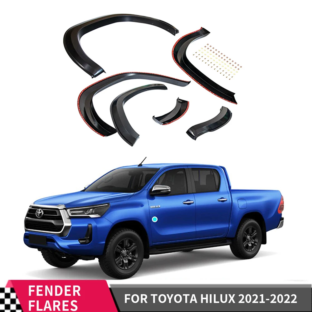 

Car Body Parts Fender Flare Mudguard Accessories For Toyota Hilux 2021 2022 2023 Matte Black Wheel Arch