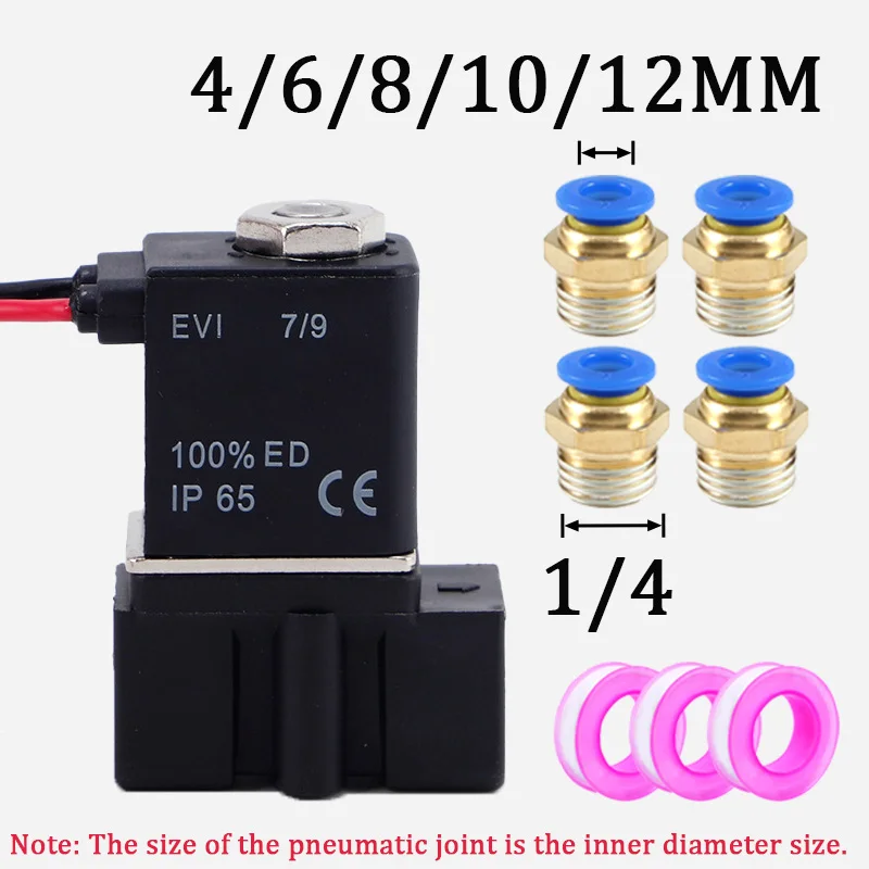 

2P025-08 DC24V Normally Closed 1/4" Solenoid Valve Two-way Pneumatic Plastic Electromagnetic Valve for Air Water Oil Valve