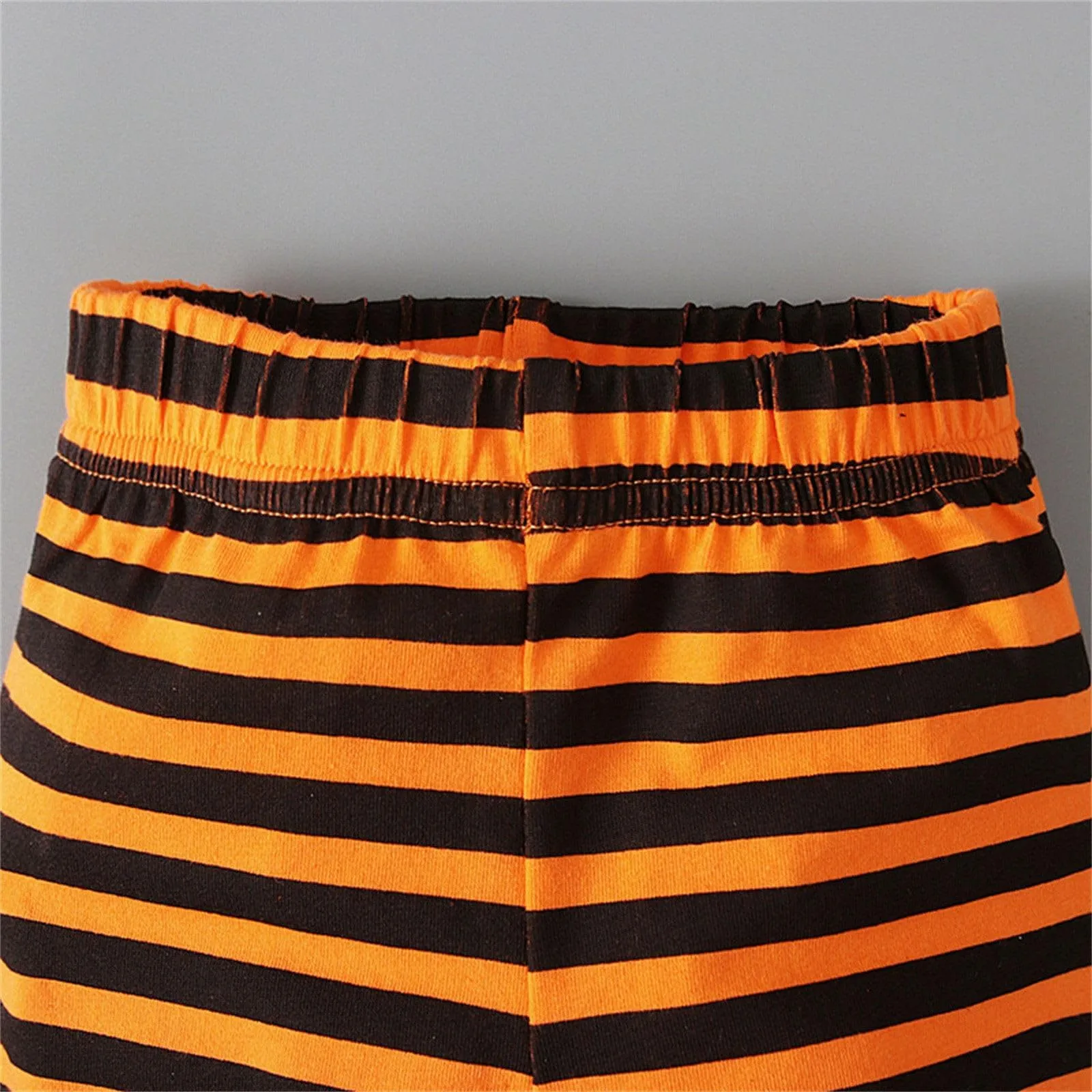 Baby Halloween Cute Outfits Orange Pumpkin Face Fleece body e Stripes Leggings 2 pezzi Set il mio primo Costume da bambino di Halloween