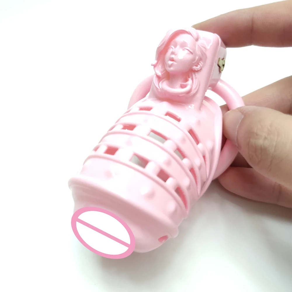 Pink Spiked BDSM Cock Cage Pussy Vaginal Chastity Devices Cage Male Bondage Slave Penis Ring Sex Shop 18+ Gay Ladyboy Sex Toys