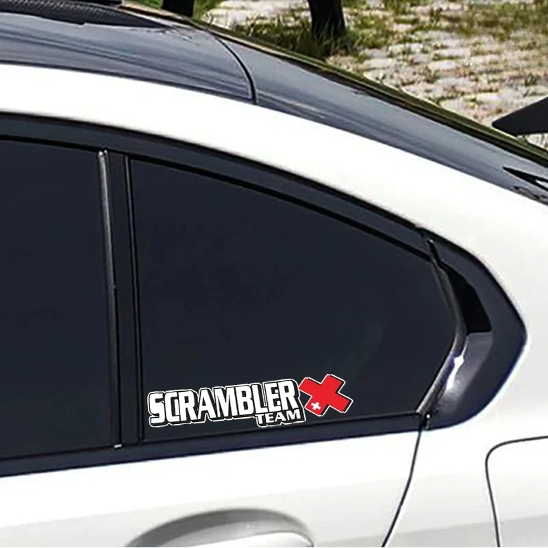 

2D Flat "SCRAMBLER TEAM" Vinyl Sticker Waterproof Scratch-Resistant Decal for Motorcycle Fuel Tank & Car