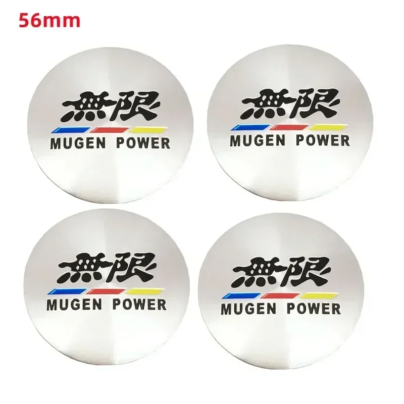 4Pcs 56MM Mugen Logo Car Wheel Center Hub Caps Emblem Sticker Decals Cover For Civic Accord CRV Fit CITY Hrv Accessories