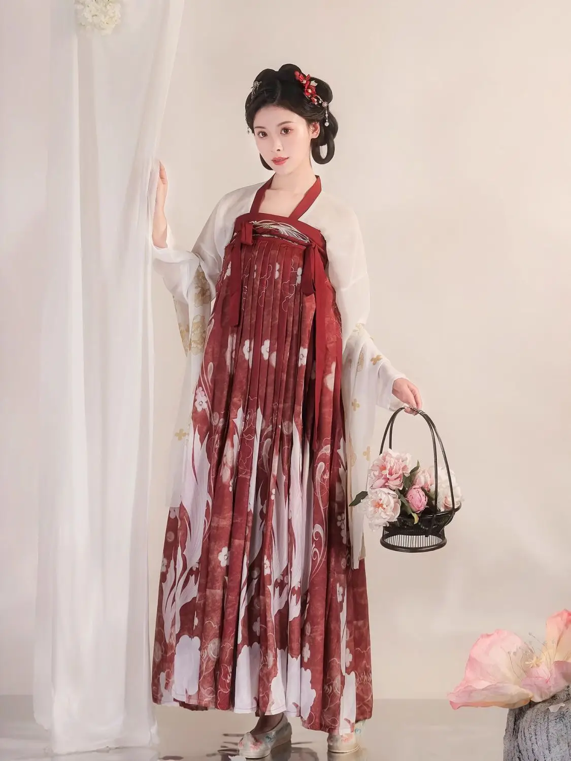 Hanfu الأصلي المصنوع يدويًا - مجموعة Tang Style Ruqun للنساء أزياء الهالوين الجنية مع التطريز الملابس الصينية التقليدية