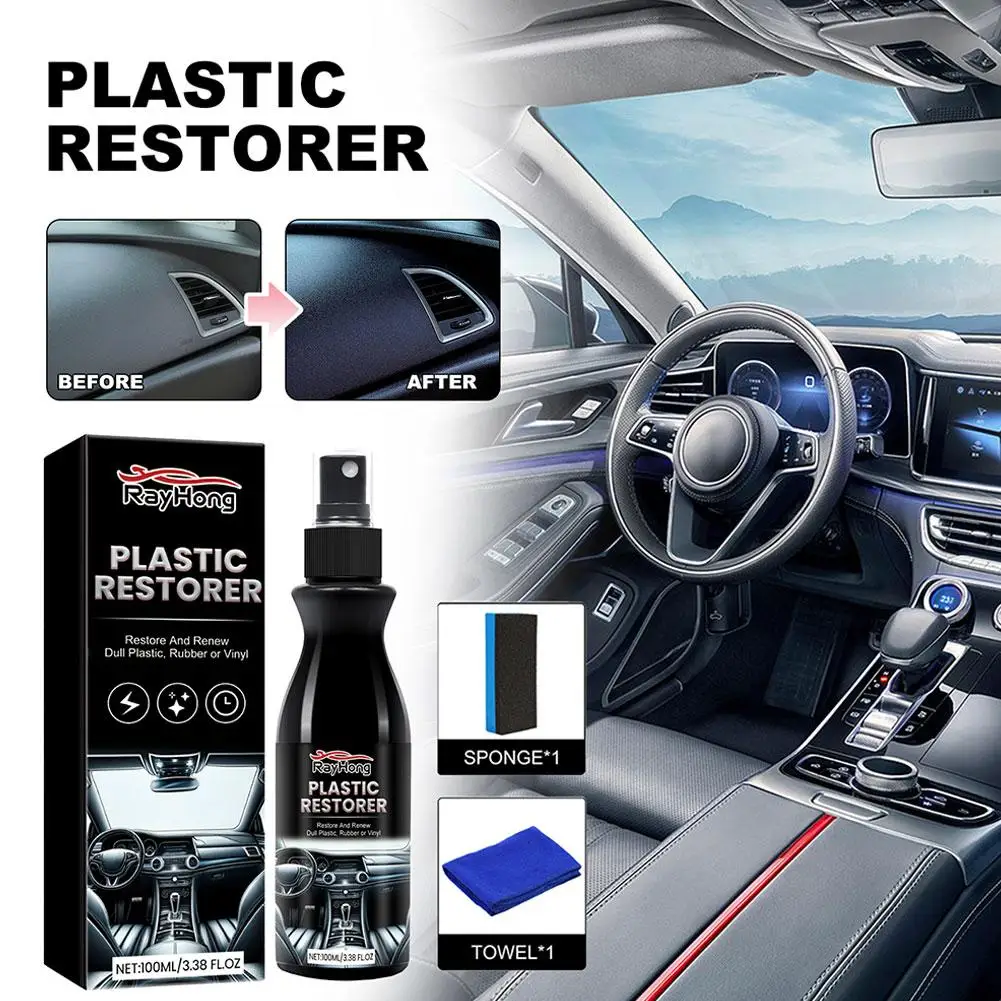 

100ml Car Plastic Restore Coating Agent Auto Plastic Restorer Plastic Restoration Repair Brighte Clean Rubber Car Agent I4X2