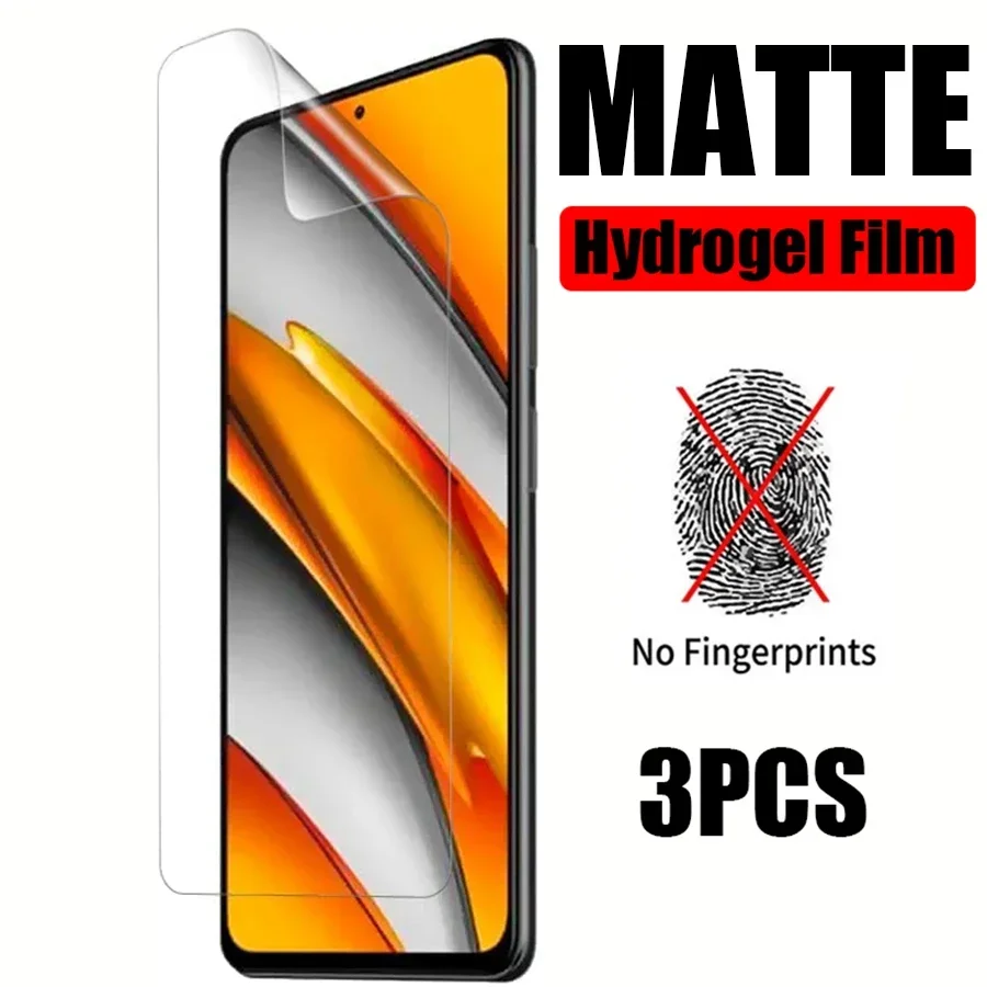 3PCS Front Back Matte Hydrogel Film for Xiaomi 14 13 12 Poco F3 F 3 Screen Protector Not Glass Poko X 3 X3 NFC M3 M4 X4 Pro 5G