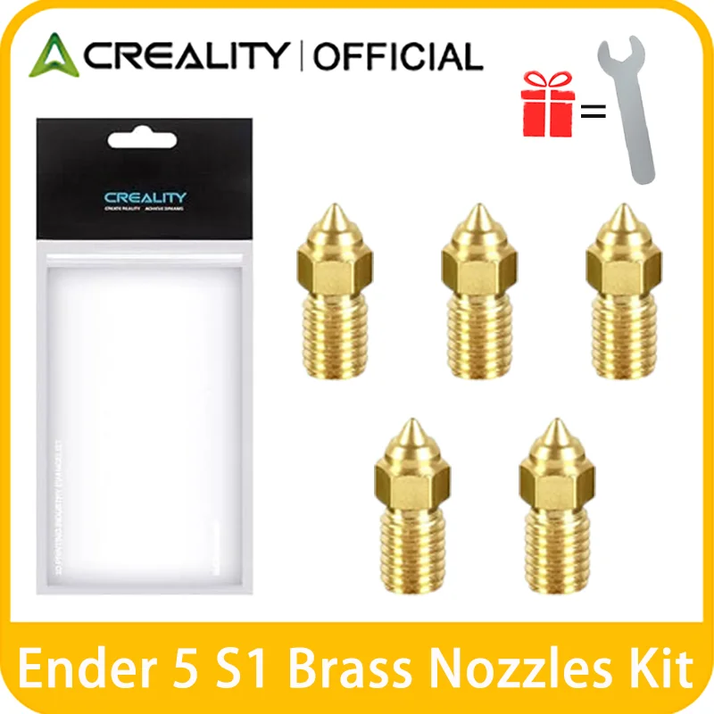 

Creality 5PCS Ender 5 S1 Brass Nozzles Kit with Wrench,3D Printer Nozzles Kit for Ender3 V3 SE,Ender5 S1,Ender7 3D Printer part
