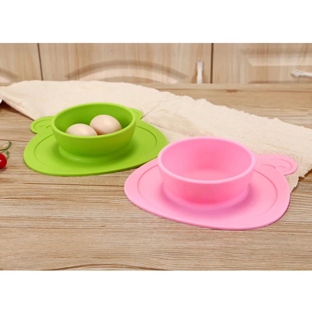 

Non slip Dinner Plate Suction Bowl Kids Baby Bowl Travel Camping Food Grade Silicone Table Mat Environmental Friendly