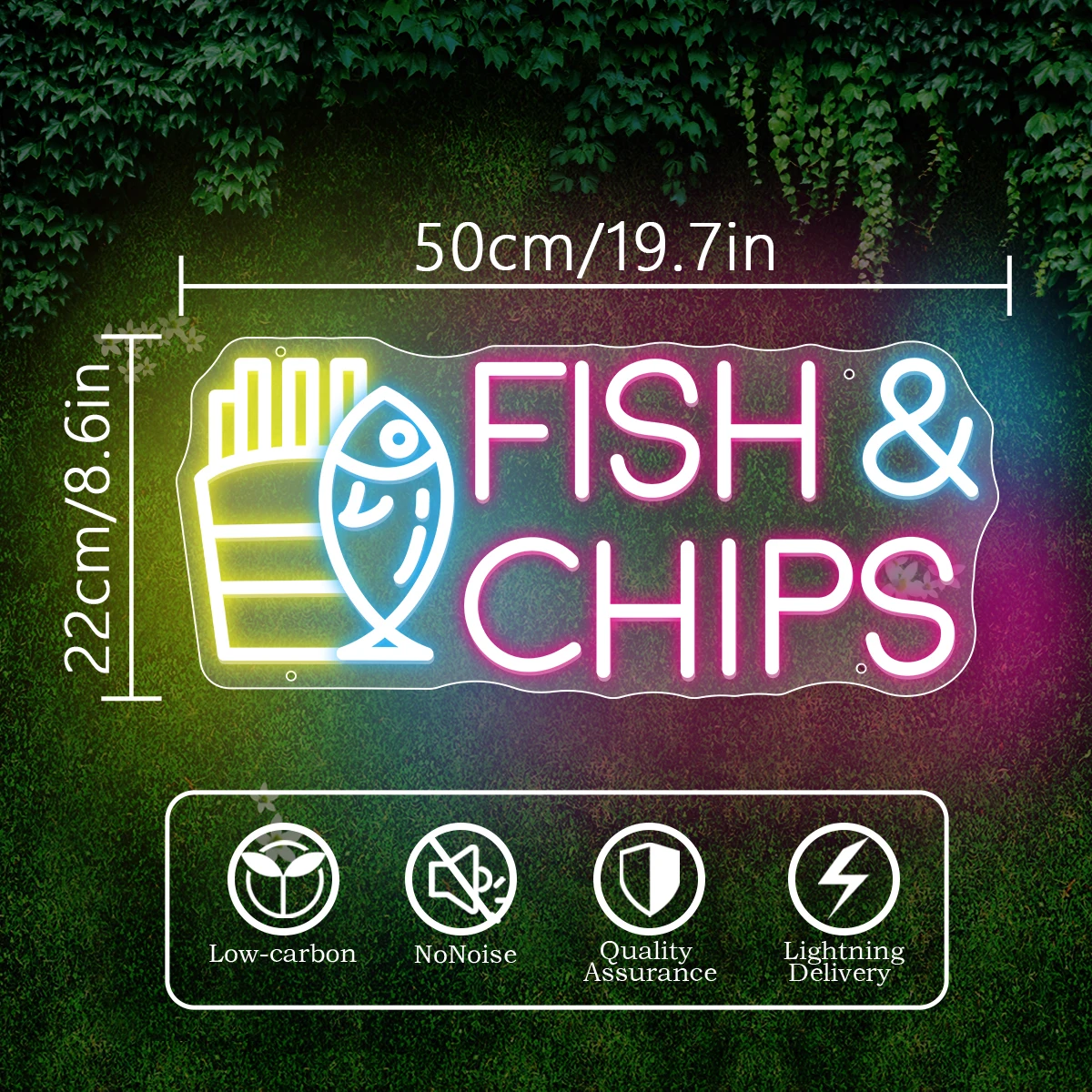 Forme de frites de poisson au néon à LED, applicable aux frites, hamburgers, magasins, restaurants, bars, rend votre boutique plus attrayante