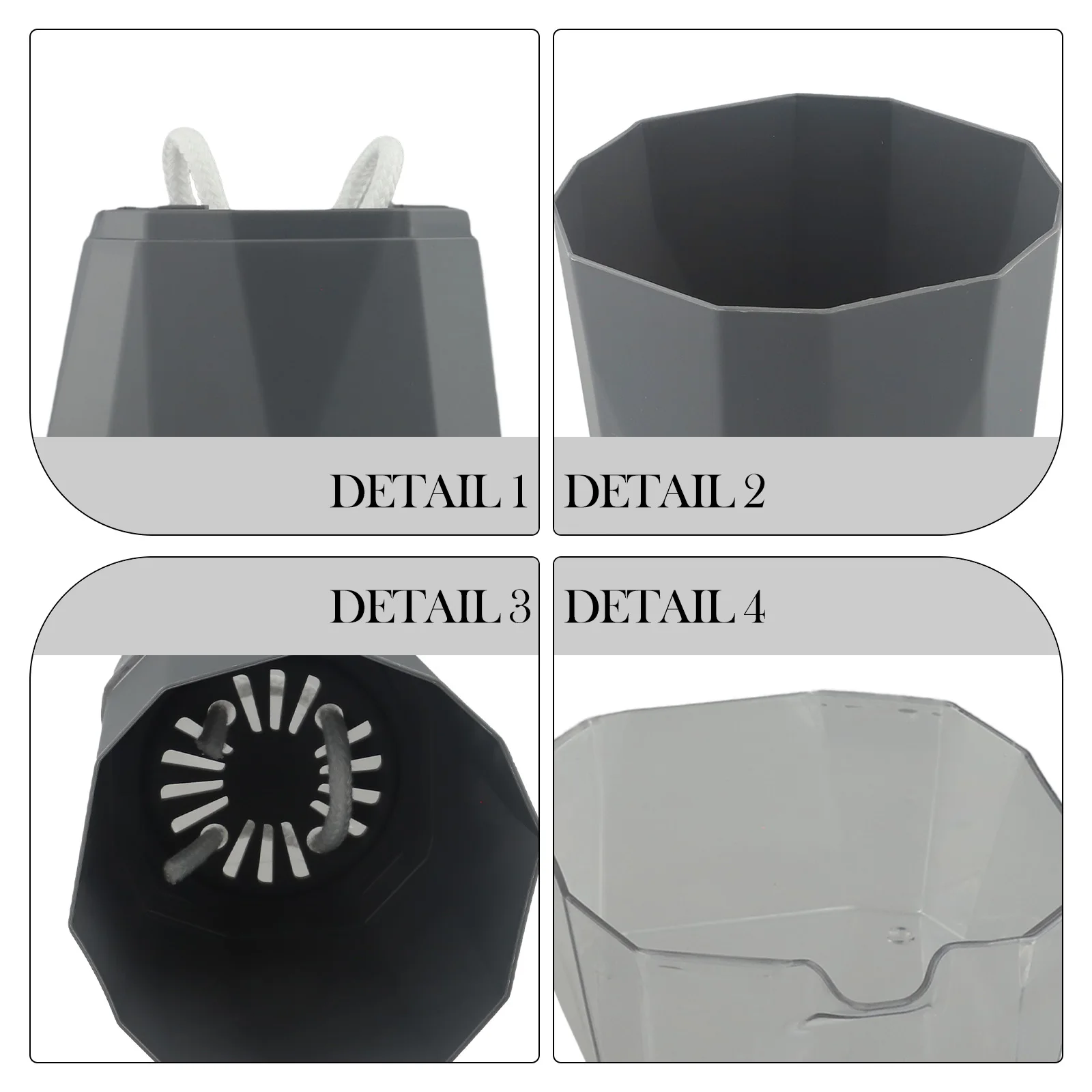 Balconies Bedrooms Grey Self Watering Flower Pot Soilless Cultivation Variety Of Sizes Convenient Water Addition