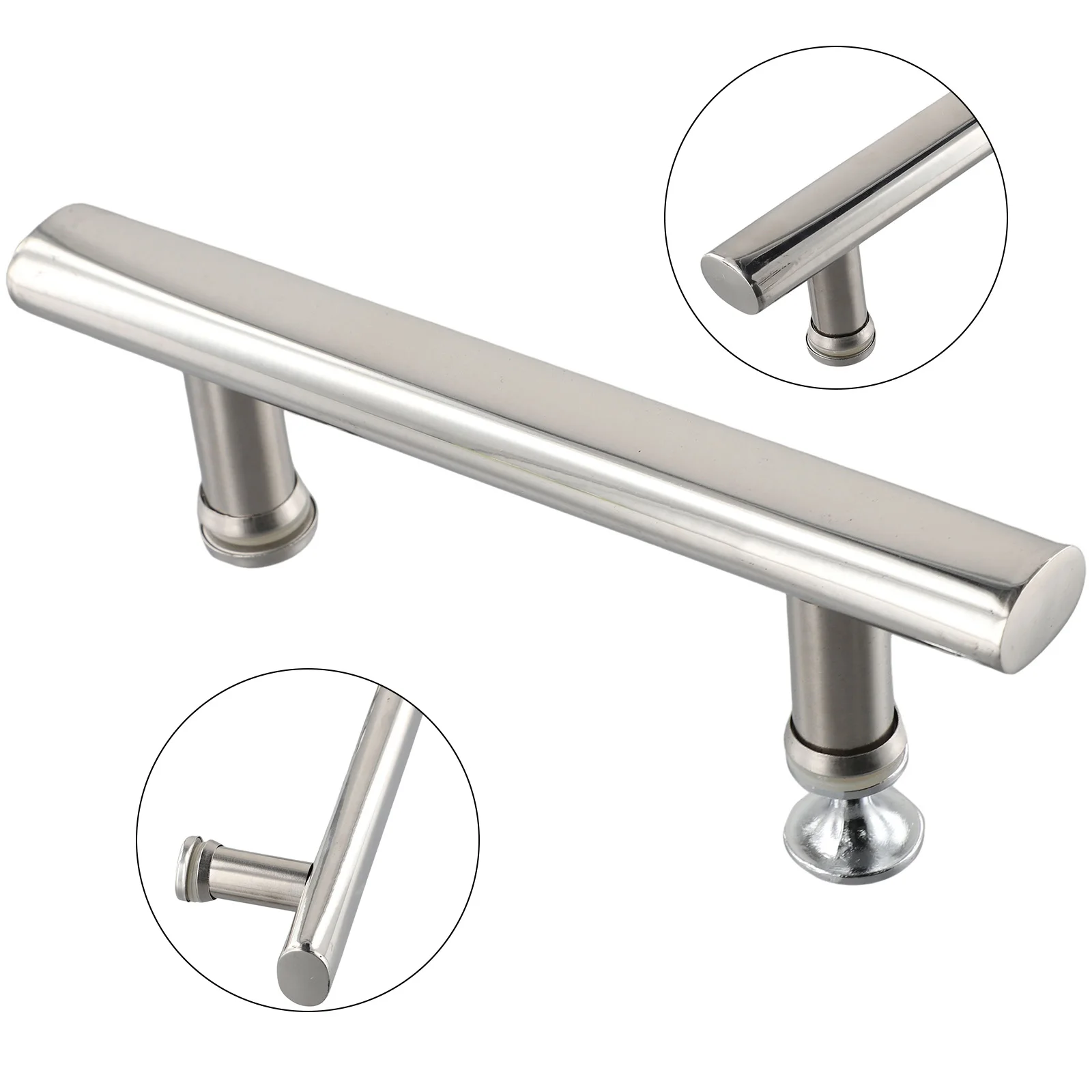 1pcs Stylish Chrome Abs Shower Door Handle Stainless Steel 145mm Hole Centres For Bathroom Knobs Fixture Hardware Accessories