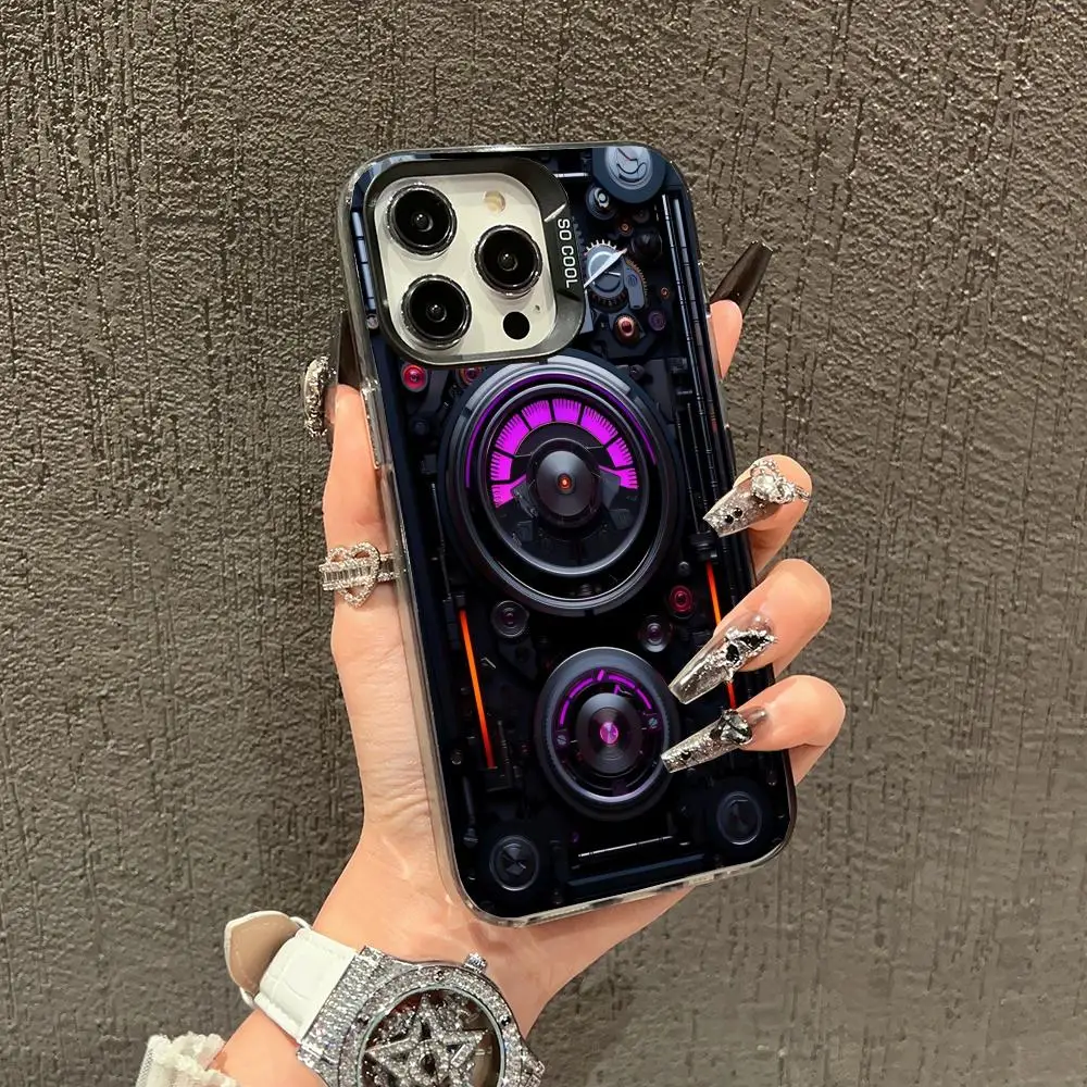 

Mechanical equipment installation phone case for iPhone 16 15 14 13 12 11 Pro/ Max/Plus shock-proof rear cover anti-fingerprint