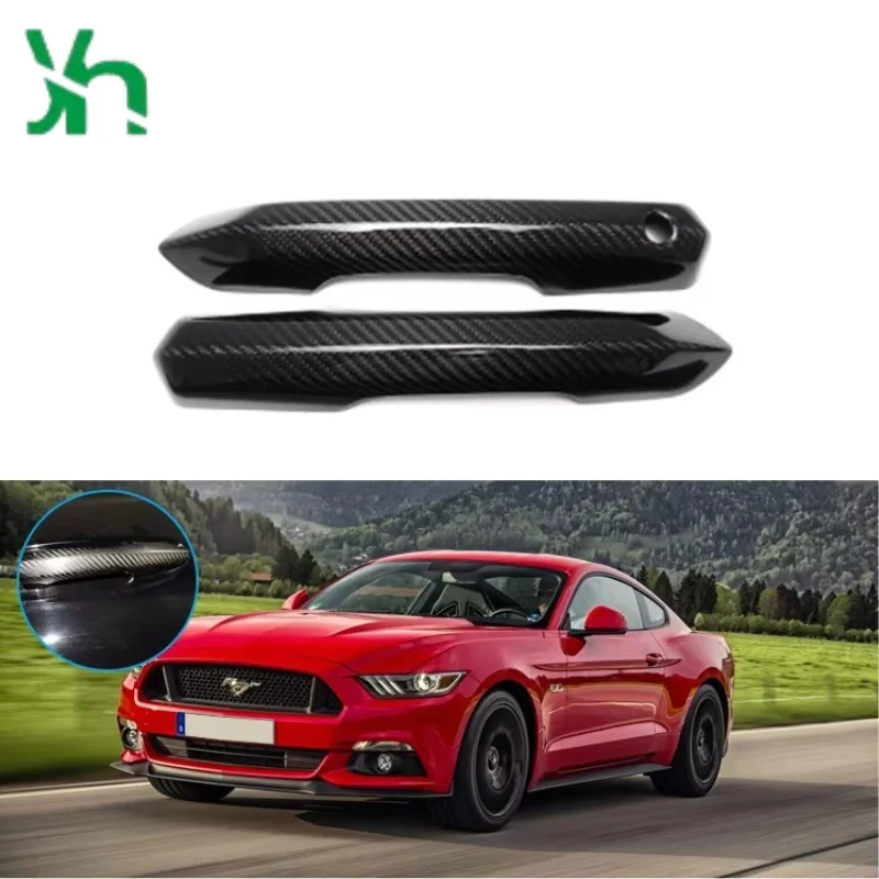 Для Ford Mustang внешняя дверная ручка из углеродного волокна, роскошный бизнес-стиль, автомобильный бампер