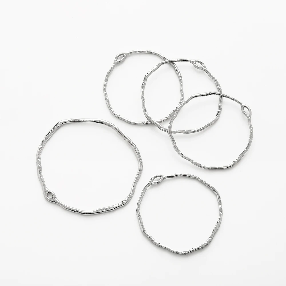 

10PCS Geometric Irregularity Open Hoop Pendant For Jewelry Making Round Charms Links Bezel Frame DIY Earrings Necklace Findings