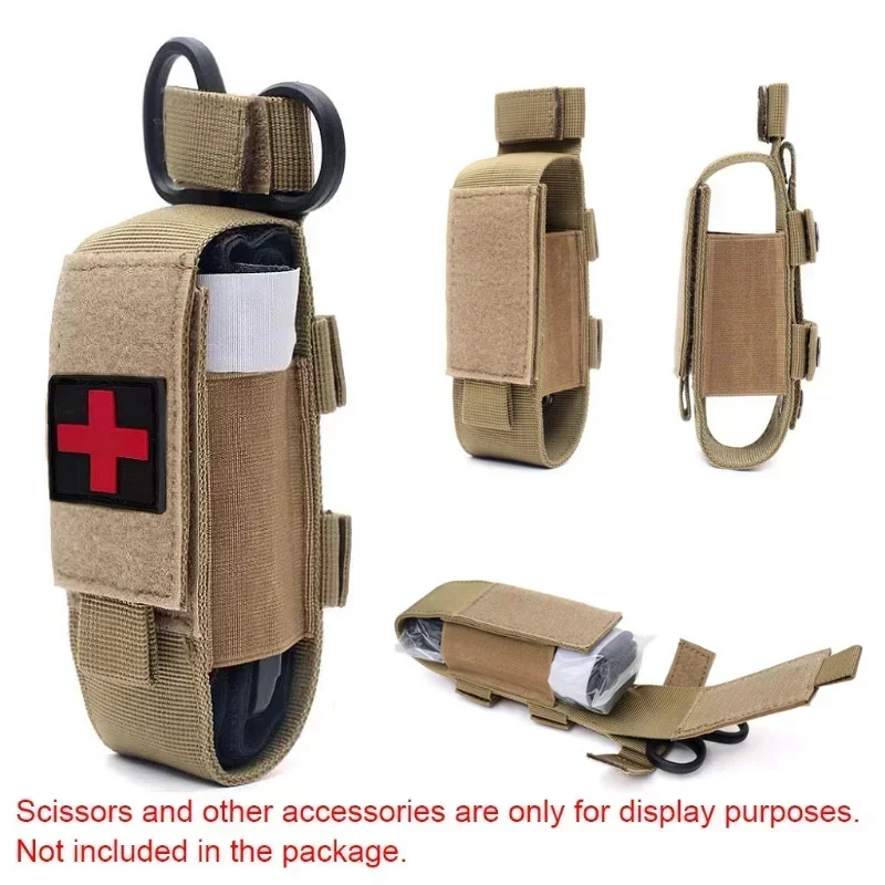 Tactical Molle Tourniquet Pouch First Aid Kit EDC Waist Bag Outdoor Hunting Knife Flashlight Holster Medical Scissor Holder Case