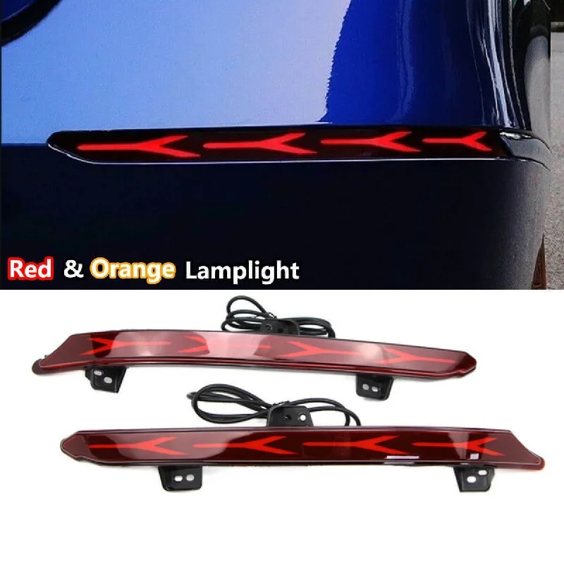 2Pcs LED Rear Bumper Reflector Brake Tail Light  Turning Light For Honda Accord 2018-2021 Parking Warning Night Driving Fog Lamp