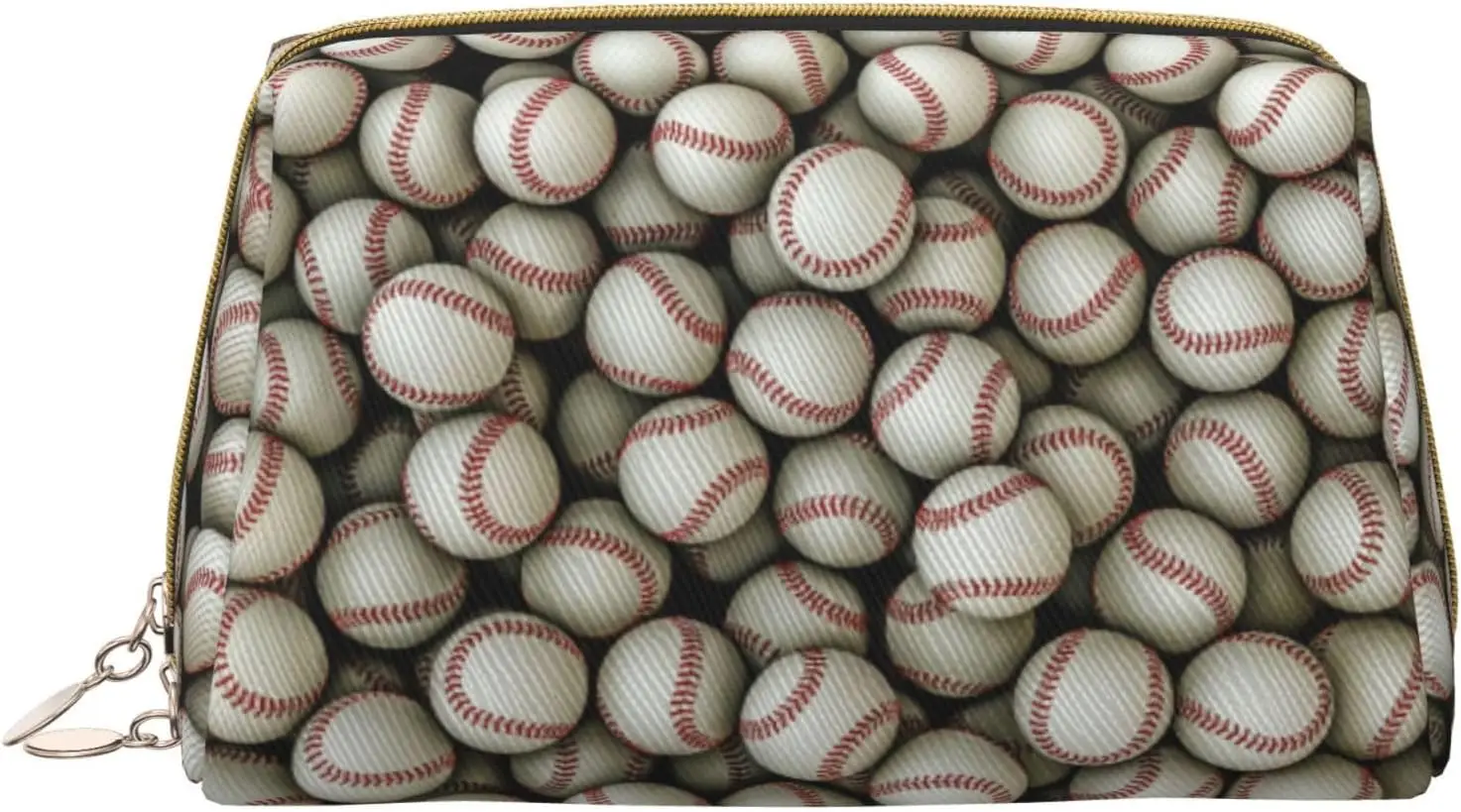 

Baseball Print Cosmetic Bags,Leather Makeup Bag Small For Purse,Cosmetic Pouch,Toiletry Clutch For Women Travel