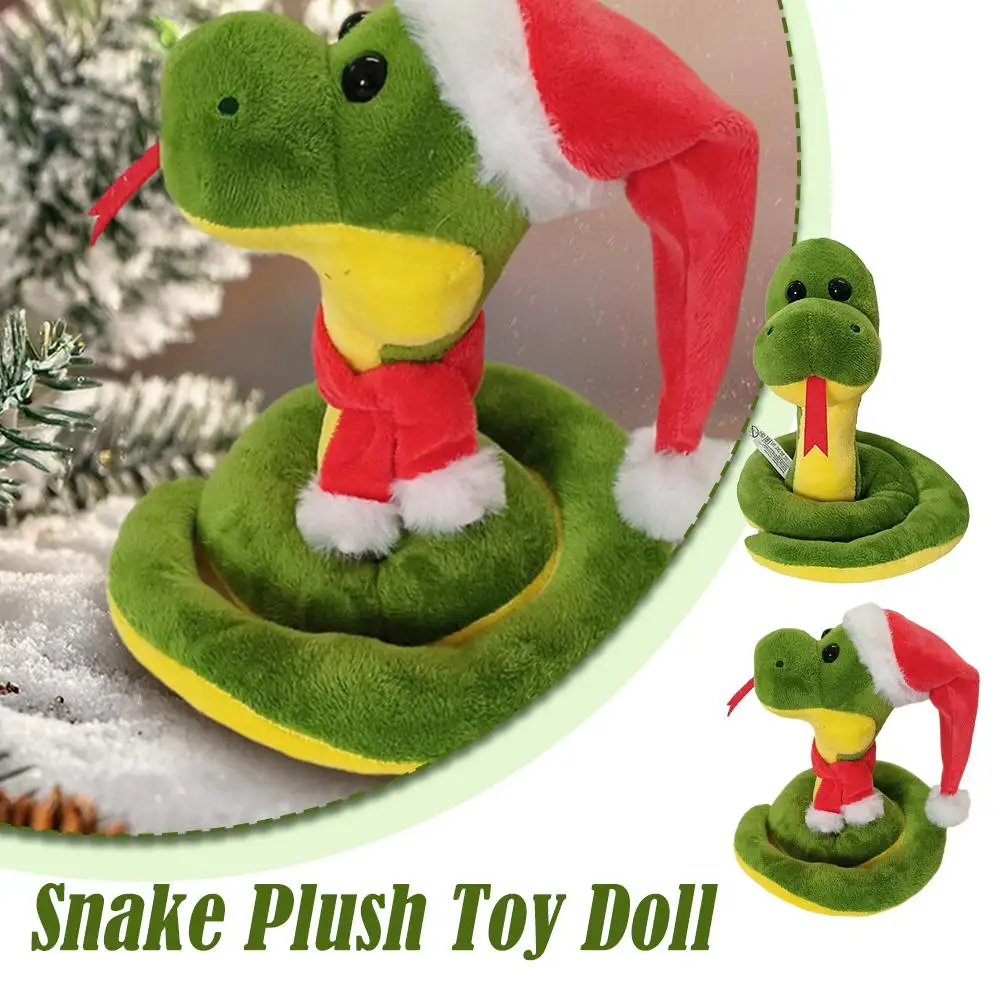 Navidad Kawaii pequeño serpiente verde juguete de peluche almohada decoración lindo regalo sofá decoración cumpleaños Animal chica Pi creativo M9Z0