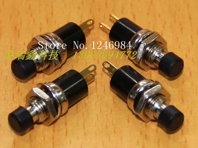 [SA]Electronic switch M7 Taiwan round black button switch with lock button switch PB101 C by -pass--50pcs/lot