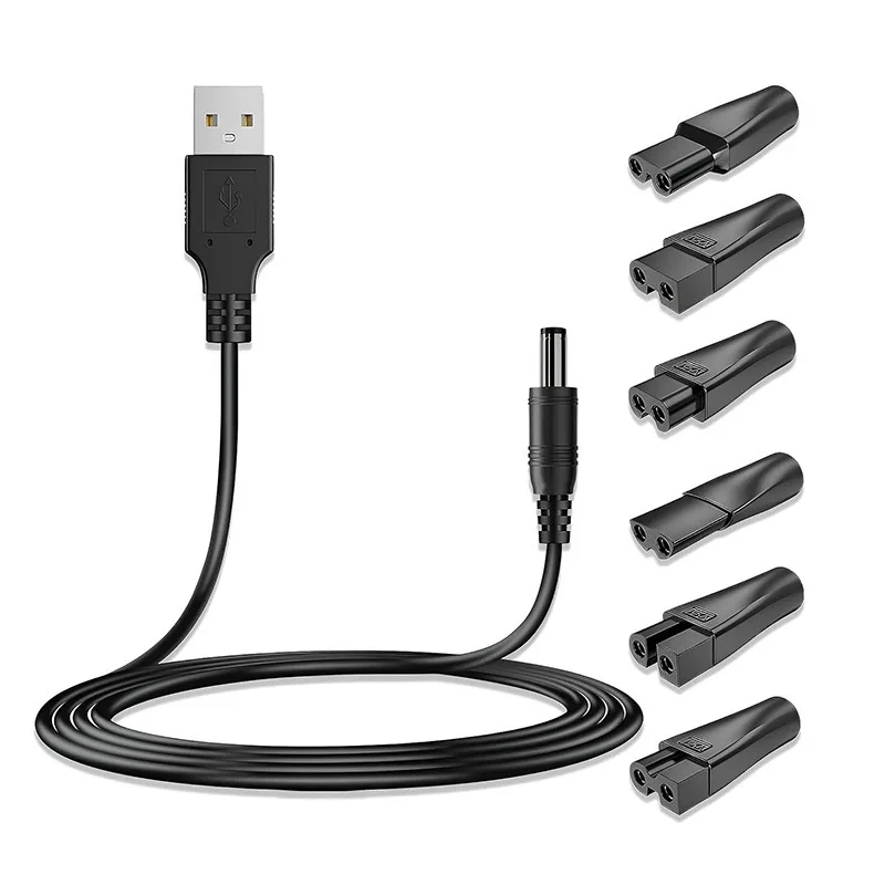 Адаптер HOMEFISH USB5521 с женским разъемом на два порта, для машинок для стрижки волос и бритв, с шестью типами интерфейсов, набор зарядных конвертеров.