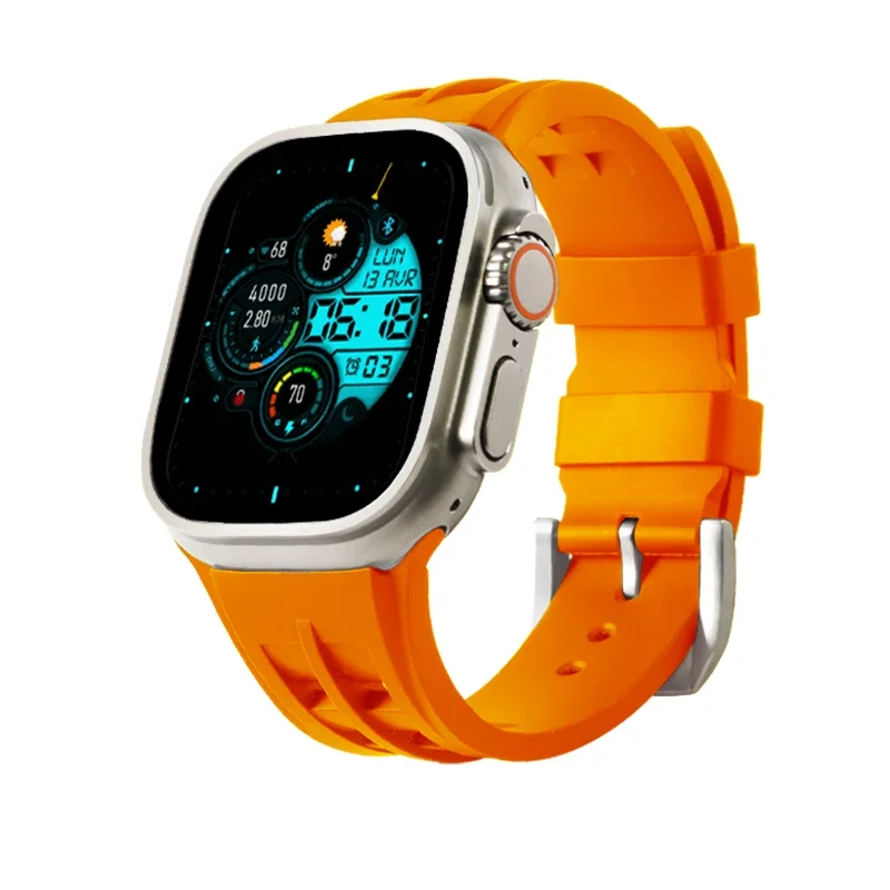 

New 49mm Silicone Strap for Apple Watch Ultra 2 Band 9 8 7 45mm Bracelet Wristband IWatch 6 5 4 SE 44mm