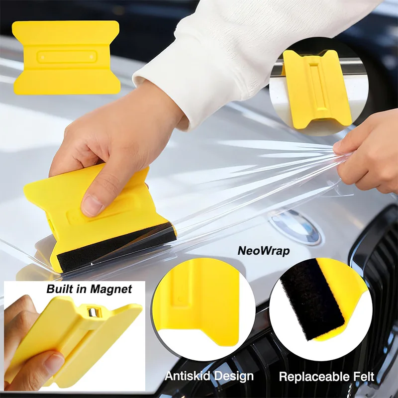 Car Vinyl Wrap Tool Kits Covering Vinyl Spatula Foiling Set Scraper for Window Tint Wrapping Squeegee Tools Car Accessories