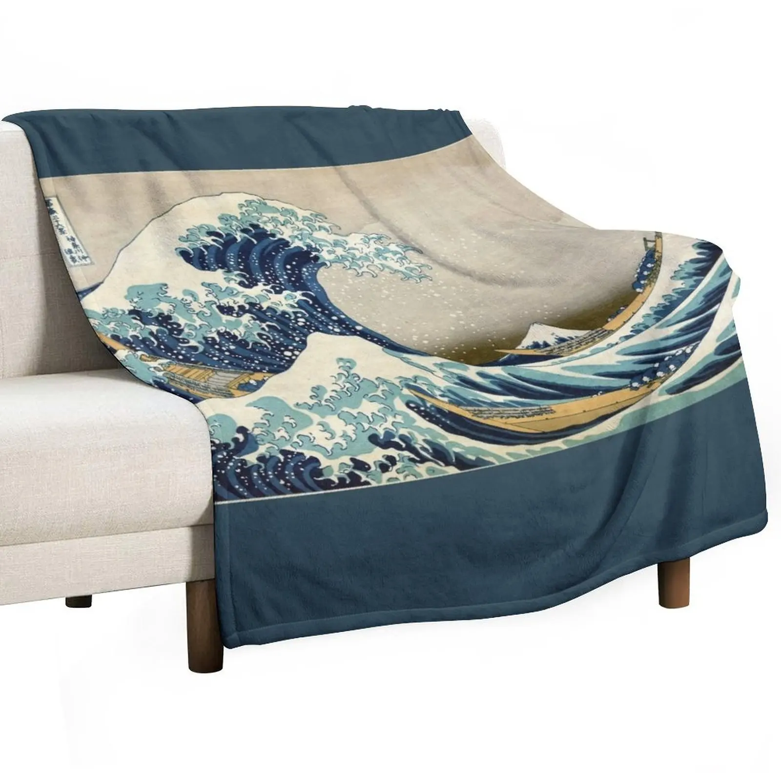 

Great Wave Off Shore of Kanagawa - Hokusai Katsushika - 1826 - woodcut Throw Blanket Sleeping Bag For Decorative Sofa Blankets