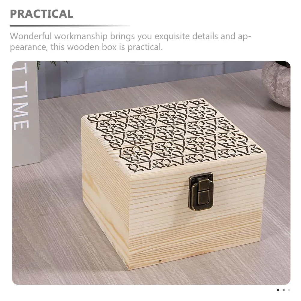 

Unpainted Wooden Boxes DIY Jewelry Storage Containers Rustic Wooden Case Handmade Organizer Gift Packaging Craft Box