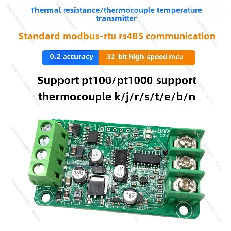 Intelligent Temperature Transmitter PT100 Thermocouple Acquisition Card K Type Sensor Signal To RS485 BAR02