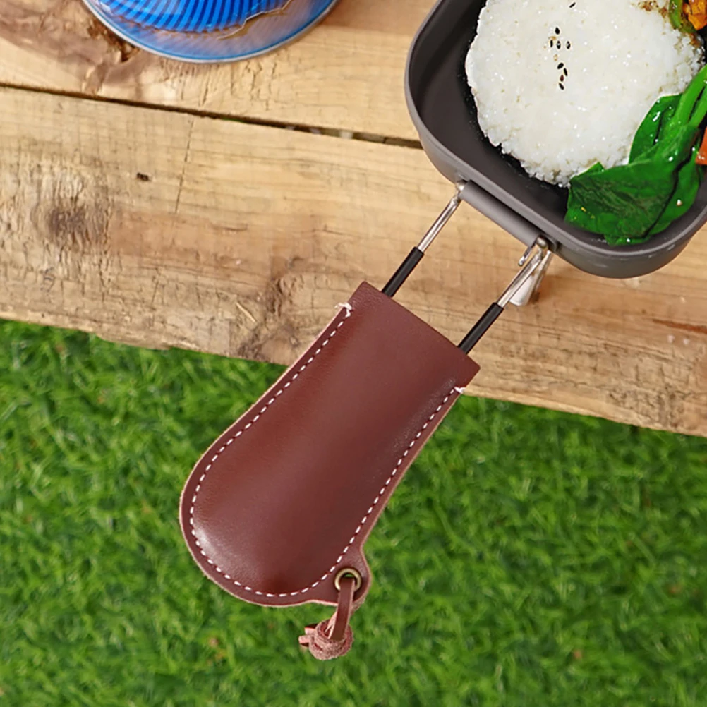 

Cowhide Insulated Handle Gloves Heat Resistant Pan Holder Sleeve Anti-Scalding Pot Cover Cookware Tool For Frying Pans