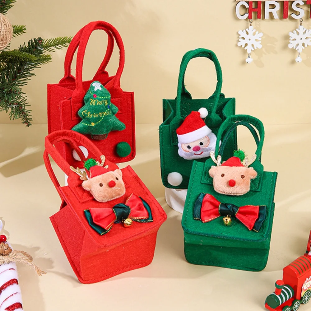 

Felt Handbag Multifunctional Christmas Gift Bag Christmas Tote Bag Cute Reusable Storage Bag For Christmas Holiday Gifts Candy
