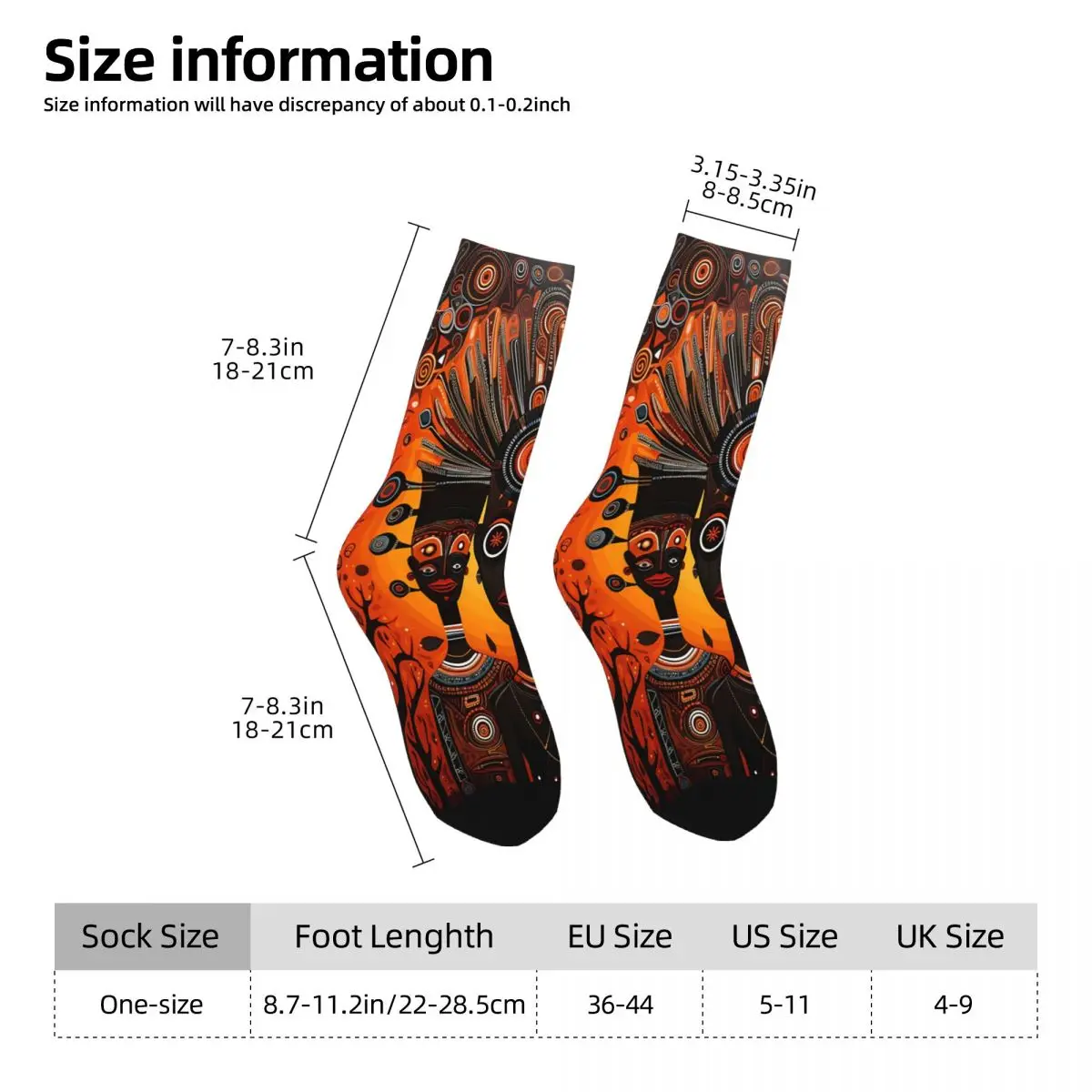 African Culture Sock Printed Man Polyester