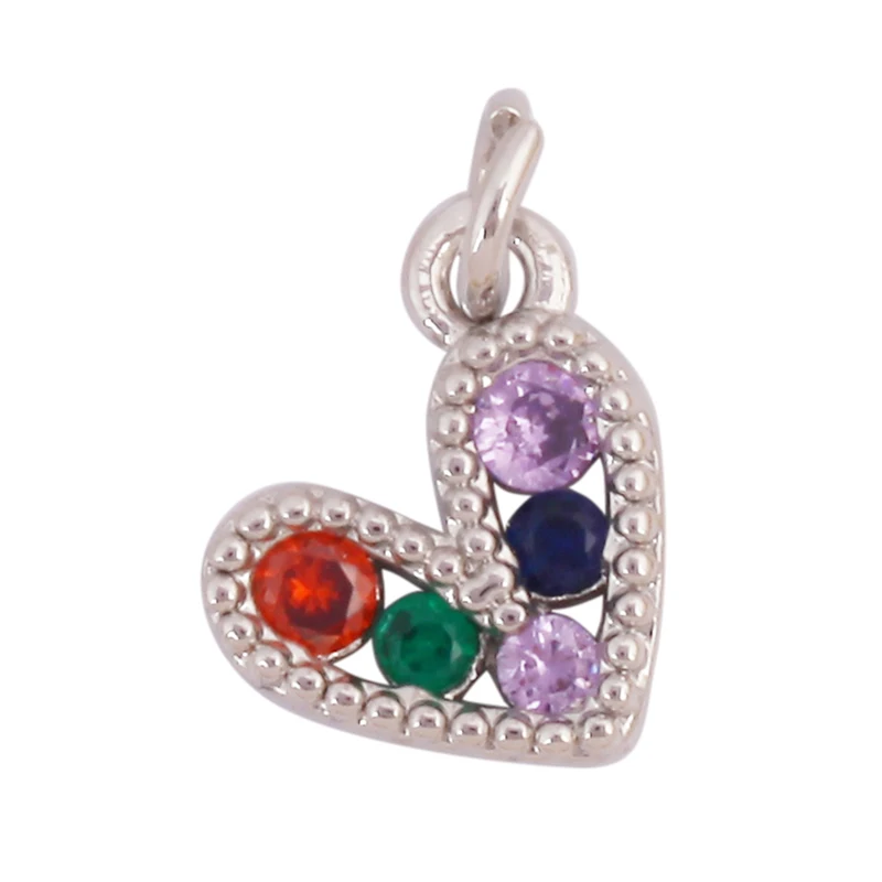 Mode Bunte Zirkon Brenn Liebe Herz Stern Charm Anhänger, 18K Gold Überzogene Halskette Armband DIY Handgemachten Schmuck Liefert K81 – Detail 19